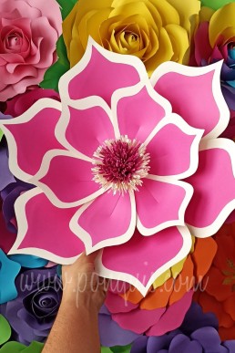 Moldes de peatlos para hacer flores gigantes en papel cartulina para decoraciones descarga Gratis en pdf