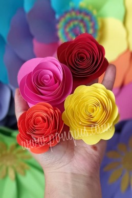 Moldes para realizar 4 flores en espiral descarga Gratis en pdf