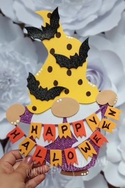 Moldes para realizar topper o aplique decorativo de halloween Gnomo Descarga Gratis en PDF