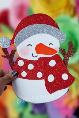 Moldes para realizar Muñeco de Nieve decorativo de Navidad