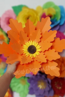 Moldes de pètalos para realizar Flor de papel Decoraciones de Otoño