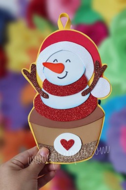 Moldes para realizar Aplique decorativo de Muñeco de nieve Descarga Gratis en PDF