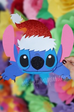 Moldes para realizar Adonor de Stitch de Navidad con sombrero descarga GRATIS EN PDF