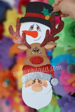 Moldes para realizar Adorno decorativo de Navidad con Tres figuras Descarga Gatis en PDF