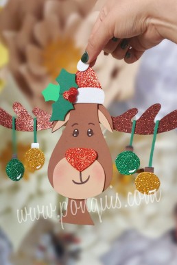 Moldes para realizar Reno aplique decorativo de Navidad Descarga Gratis en PDF