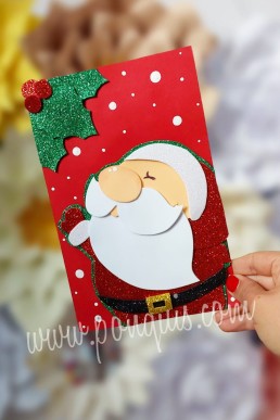 Moldes para realizar Tarjetas de Navidad con Papa Noel Descarga Gratis en PDF