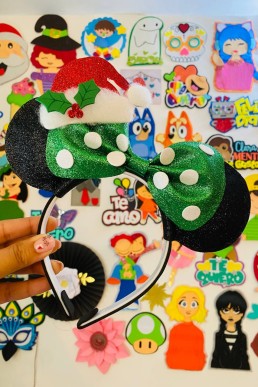 Moldes para realizar Diadema Minnie duende de navidad Descarga Gratis en PDF