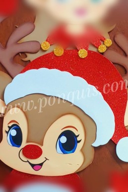 Moldes para hacer Reno de navidad decoracion de puerta 2 de 3 descarga GRATIS en PDF