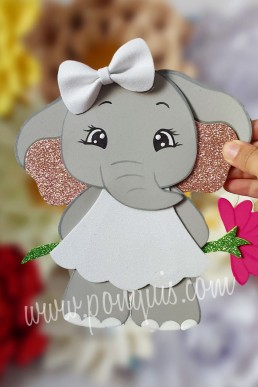Moldes para realizar Aplique decorativo de Elefante bebè Descarga Moldes Gratis en PDF