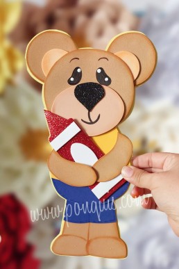 Moldes para realizar topper de Oso con color Descarga Gratis en PDF