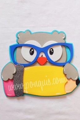 Moldes de topper Buho para decoraciones escolares Descarga Gratis en PDF