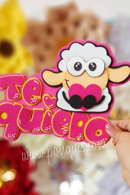 Moldes para realizar Topper San Valentin Oveja Te Quiero Descarga Gratis en PDF