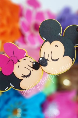 Moldes para realizar Topper de San Valentin de Minnie y Mickey Moldes Gratis en PDF