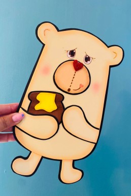 Moldes para hacer Topper de Oso con miel Descarga este Molde Gratis en PDF