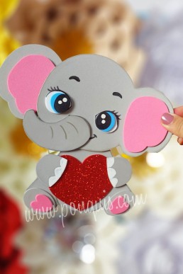 Moldes para realizar Bebe elefante con corazon Descarga Gratis en PDF