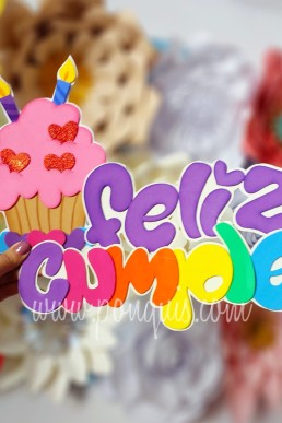 Moldes para realizar Letrero Feliz Cumplecon pastel y velas moldes GRATIS en PDF