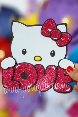 Moldes para realizar Kittie Love aplique para San Valentin Descarga Gratis en PDF