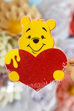 Moldes para realizar topper de Osos Pooh para san Valentin Descarga Gratis en PDF