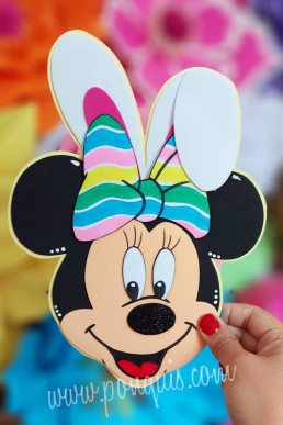 Moldes para hacer aplique de Minnie Pascua descarga GRTIS en PDF