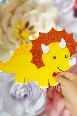 Moldes para realizar dinosaurio triceratops decorativo descarga GRATIS en PDF