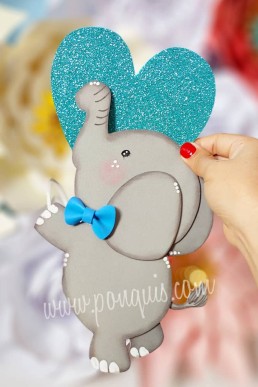 Moldes para realizar Elefante Bebbe con corazon Descarga ÇGratis en PDF