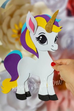 Moldes para realizar Unicornio decorativo de Fomy Descarga Gratis en PDF