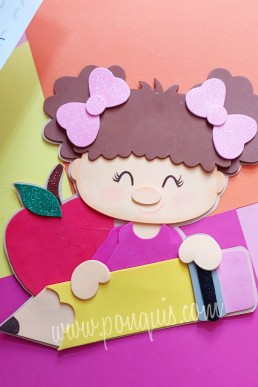 Moldes para realizar aplique decorativo de Niña escolar Descarga Gratis en PDF