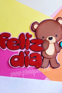 Moldes para hacer Aplique de Oso Feliz Dia Descarga Gratis en PDF