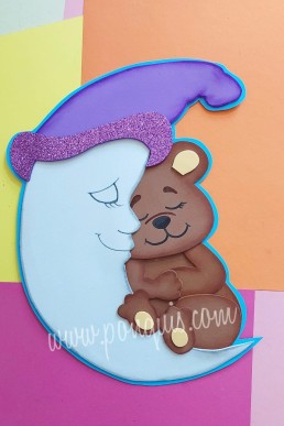 Moldes para hacer apliques tierno con luna y osito Descarga Gratis en PDF