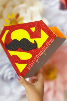Moldes para hacer Caja de regalo Super Papa dia del Padre Descarga Gratis con Cupon