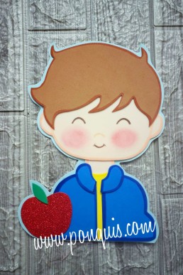 M oldes para hacer aplique escolar Niño con manzana descarga Gratis en PDF