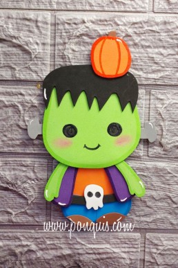 Moldes para hacer Frankestein kawaii de Halloween