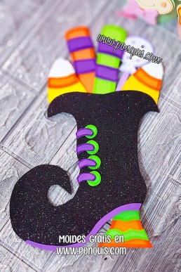 Moldes para hacer Adorno de halloween Bota con dulces