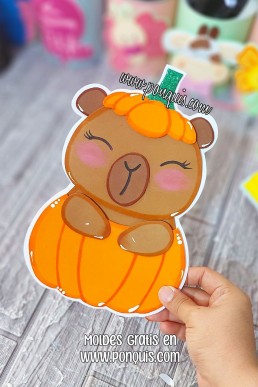 Moldes para hacer Aplique decorativo para Halloween de Capibara