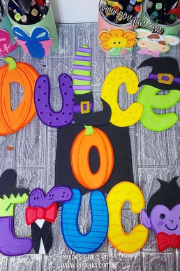 Moldes para hacer Letrero Dulce o Truco Descargar Gratis