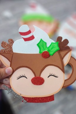Moldes para hacer Tazas de Navidad de Reno de Navidad