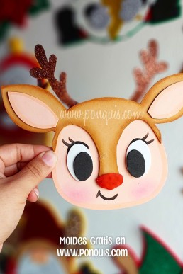 Moldes para hacer RENITO decorativo de Navidad Descarga Gratis en PDF