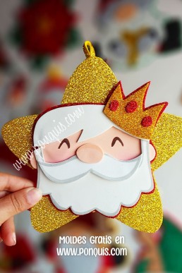 Moldes para hacer REY MAGO B decorativo de Navidad Descarga Gratis en PDF