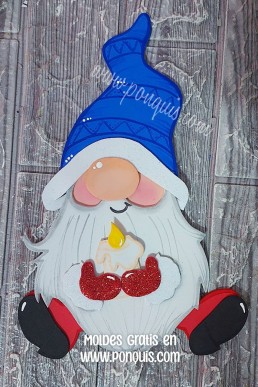 Moldes para hacer gnomo de Navidad con velita descarga Gartis en PDF