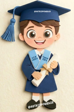 Moldes GRATID en PDF para hacer niño graduado escolar