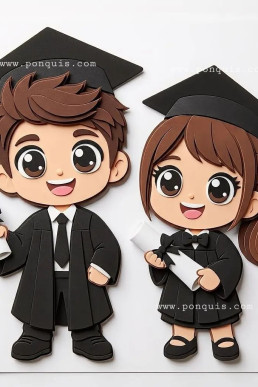 Moldes para hacer Niños de Graduacion escolar