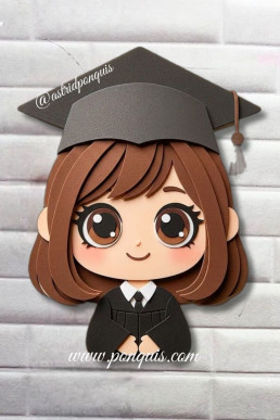 Moldes para hacer apliques de Niña para graduaciones escolares