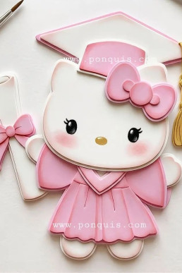 Moldes para hacer a Kittie Rosa Graduaciones escolares