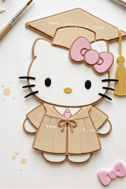 Moldes para hacer a Kittie de Graduacion escolar Descarga Gratis en PDF