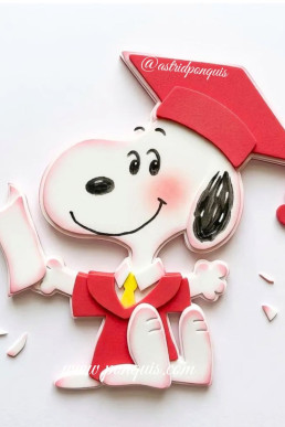 Moldes o plantiññas gratis en PDF Graduacion aplique Snoopy