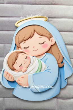 Moldes para hacer a la Virgen Maria con el Niño Dios de Fomi