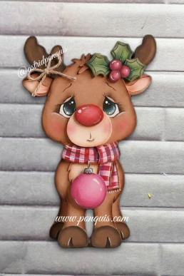 Moldes para hacer Renito con bolita de Navidad