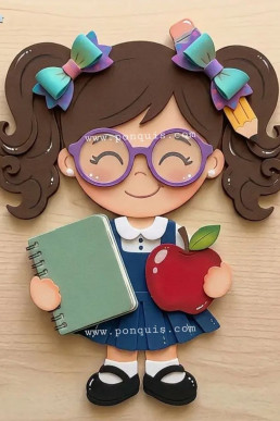 Moldes Gratis en PDF para hacer niña estudiante