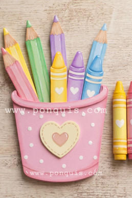 Moldes o plantillas digitales para hacer manualidades escolares porta colores de Foami