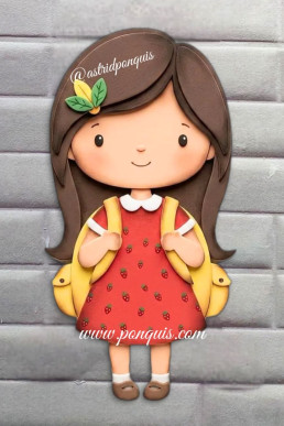 Manualidades con foami Moldes Gratis para hacer nina de escuela